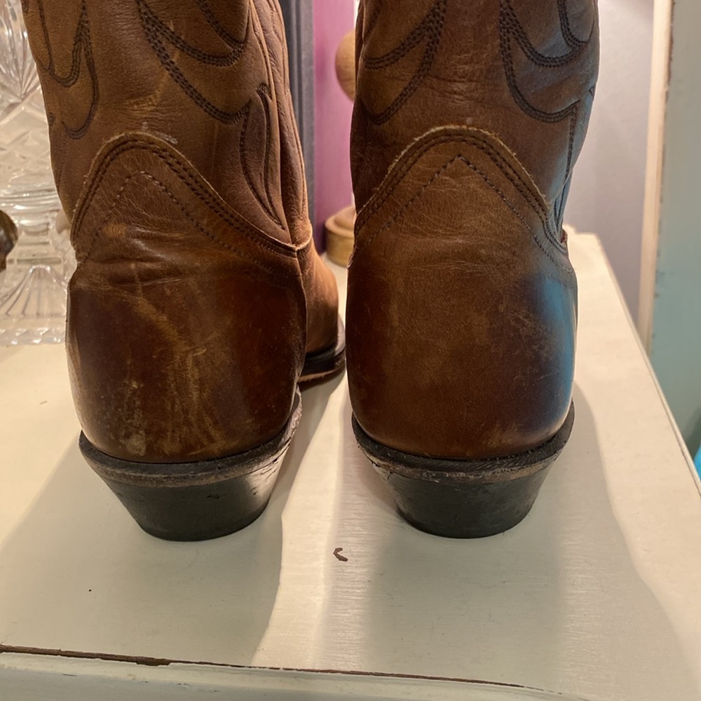 DINGO CHESTNUT TOBACCO SADDLE BROWN VINTAGE WESTERN BOOTS MENS SIZE 8 D REG - Picture 12 of 14